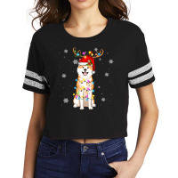 Limited Edition Reindeer Akita Inu Dog Merry Christmas Scorecard Crop Tee | Artistshot