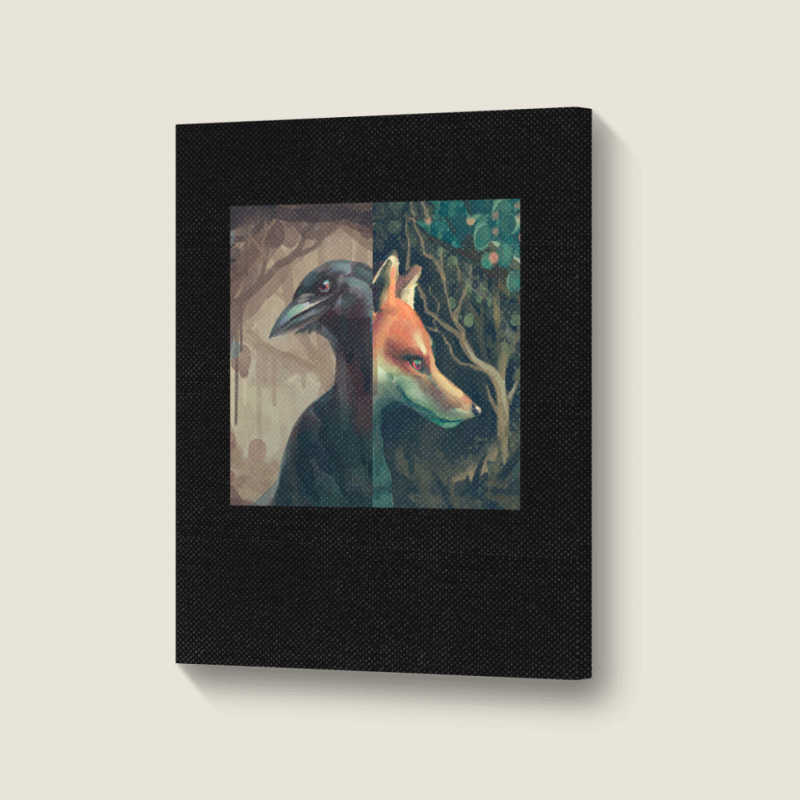 The Fox And The Crow 1 Portrait Canvas Print | Artistshot