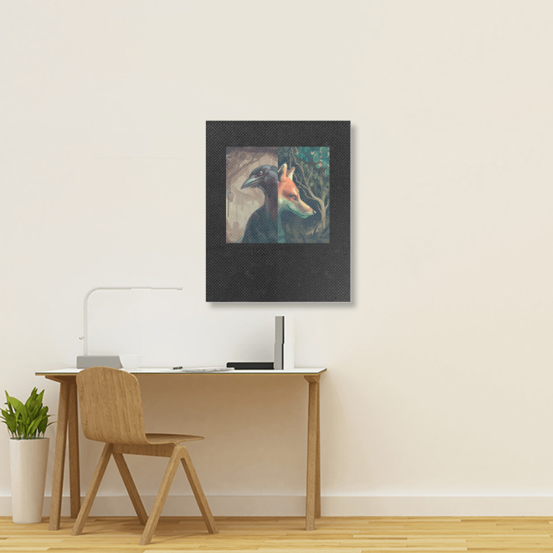 The Fox And The Crow 1 Portrait Canvas Print | Artistshot