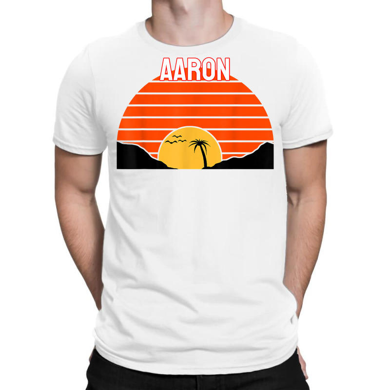 Aaron Palm Tree Sunset Retro Vintage Sand Dunes T Shirt T-shirt | Artistshot