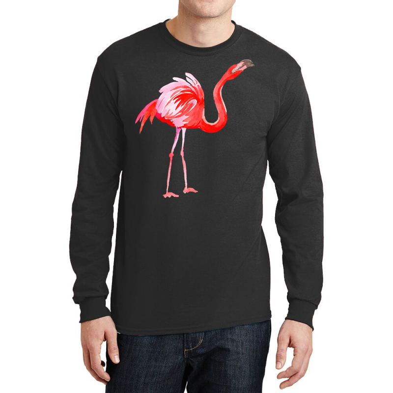 Flamingo T  Shirt Watercolor Exotic Flamingo 03 T  Shirt Long Sleeve Shirts | Artistshot