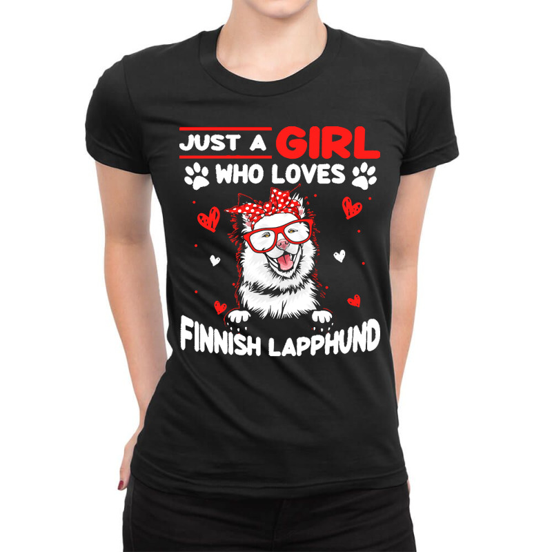 Just A Girl Who Loves Dogs T  Shirt Vintage Just A Girl Who Love Finni Ladies Fitted T-Shirt by umueller742 | Artistshot