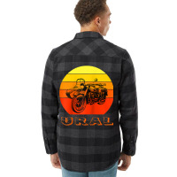 Retro Motorcycle Ural T Shirt   Vintage Sidecar Motorbike Raglan Baseb Flannel Shirt | Artistshot