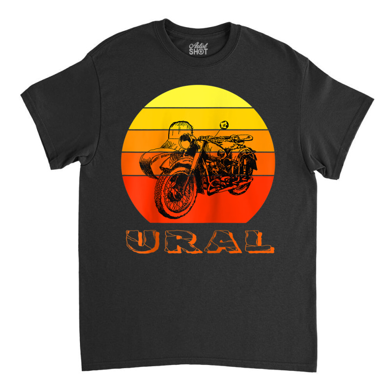 Retro Motorcycle Ural T Shirt   Vintage Sidecar Motorbike Raglan Baseb Classic T-shirt by tarnilot | Artistshot