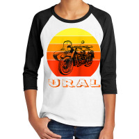 Retro Motorcycle Ural T Shirt   Vintage Sidecar Motorbike Raglan Baseb Youth 3/4 Sleeve | Artistshot