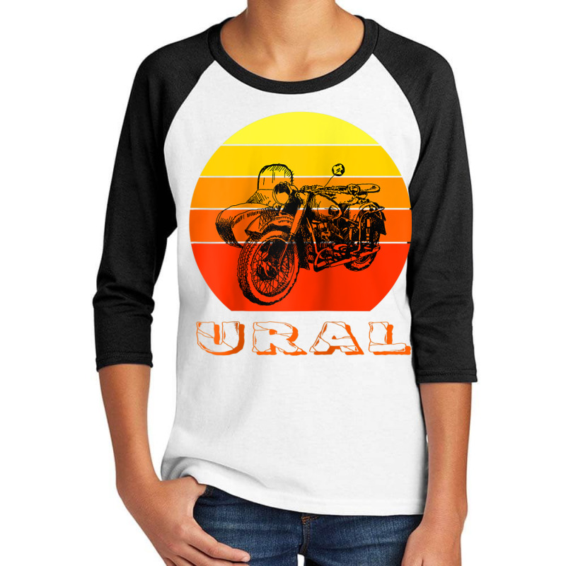 Retro Motorcycle Ural T Shirt   Vintage Sidecar Motorbike Raglan Baseb Youth 3/4 Sleeve by tarnilot | Artistshot