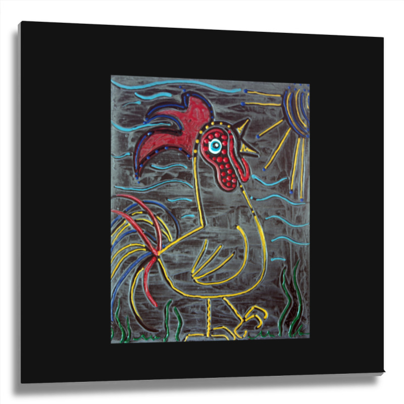 Rooster Metal Print Square | Artistshot