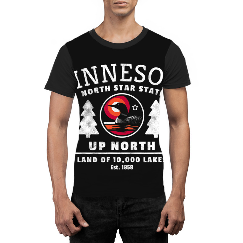 Limited Edition Minnesota North Star State Up North With Loon Graphic T-shirt | Artistshot