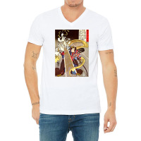 Utagawa Kuniyoshi   A Man Confronted With An Apparition Of The Fox God V-neck Tee | Artistshot