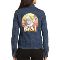 Cool Pigeon Wants Bread Funny Seabird T Shirt Ladies Denim Jacket | Artistshot