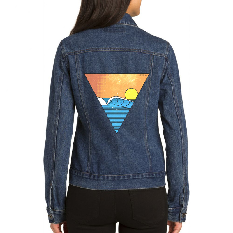 Minimal Wave Ladies Denim Jacket by CHRISTIANKSON | Artistshot