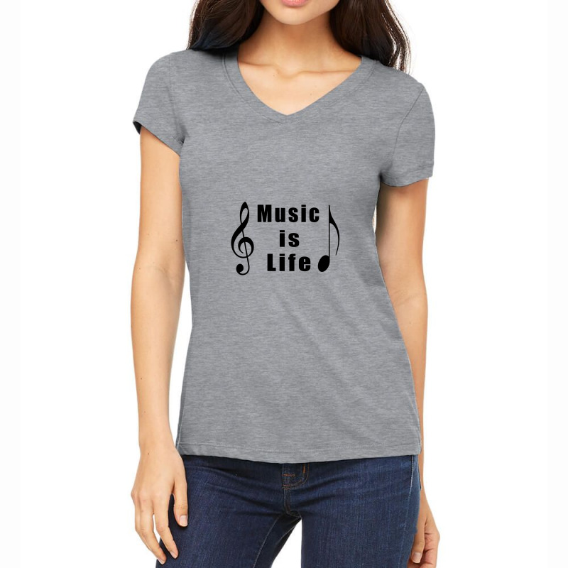 Music Is Life, Musician T-shirts, Singers Gift Women's V-neck T-shirt | Artistshot