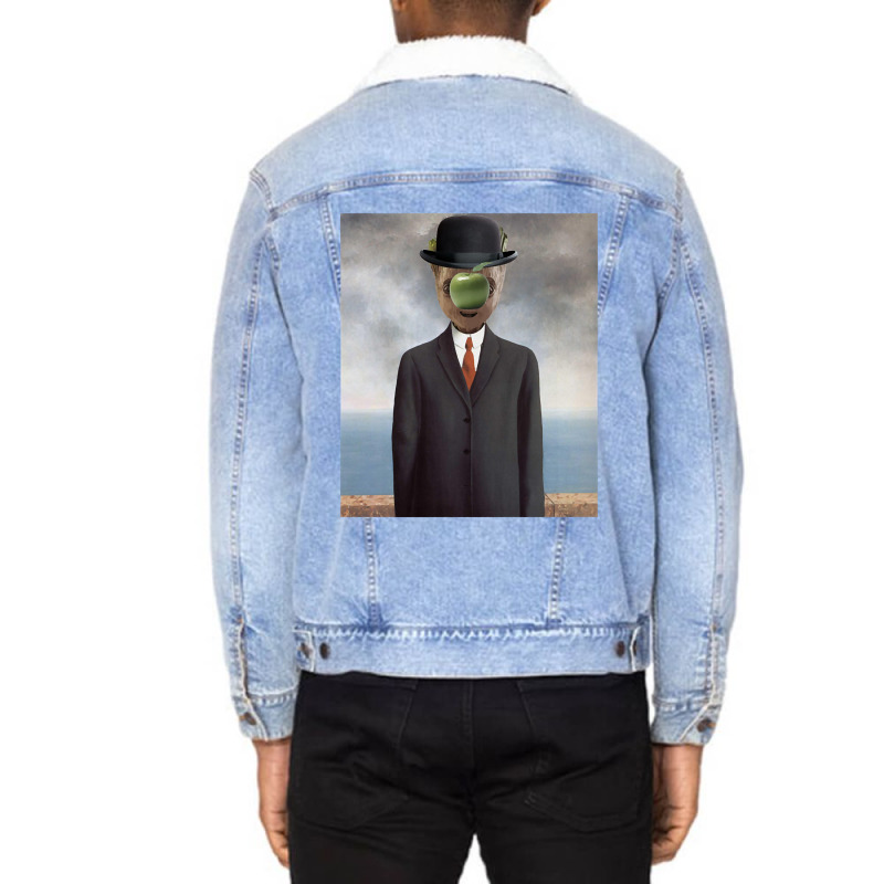 Trending Rene Magritte Son Of Man Unisex Sherpa-lined Denim Jacket | Artistshot