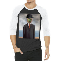 Trending Rene Magritte Son Of Man 3/4 Sleeve Shirt | Artistshot