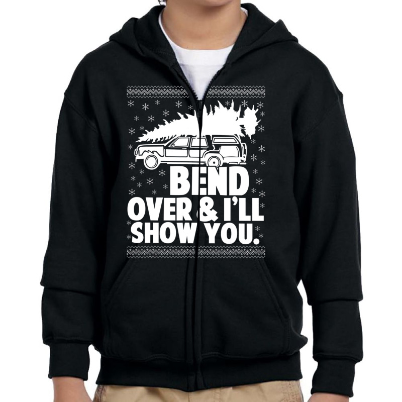 Bend Over And I'll Show You Matching Couple Christmas Youth Zipper Hoodie by blackeyestyx | Artistshot