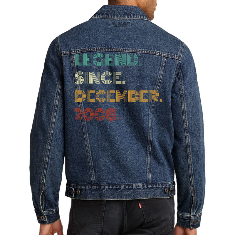 14 Years Old Legend Since December 2008 14th Birthday Pullover Hoodie Men Denim Jacket | Artistshot