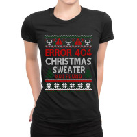 Limited Edition Ugly Sweater Not Found Error 404 Computer Christmas Ladies Fitted T-shirt | Artistshot