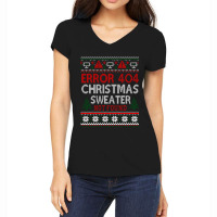 Limited Edition Ugly Sweater Not Found Error 404 Computer Christmas Women's V-neck T-shirt | Artistshot