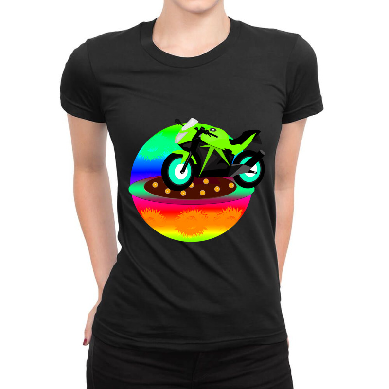 Hot Trend Green Motorcycle Ladies Fitted T-Shirt by Box Bingham | Artistshot