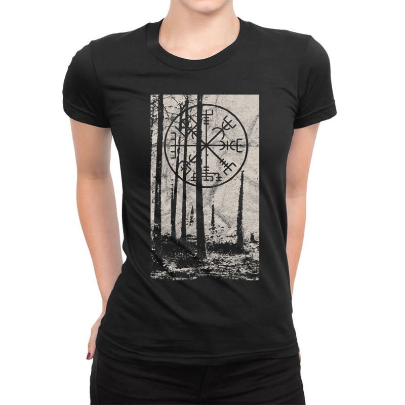 Trending Norse Mythology Vegvisir Viking Compass Odin Wotan Warrior Ladies Fitted T-Shirt by Sizemore Adame | Artistshot