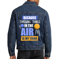 Hot Trend Throwing Things In The Air Is My Thing Shot Put Men Denim Jacket | Artistshot