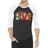 Black Family Christmas Afro African American Santa Xmas 3/4 Sleeve Shirt | Artistshot