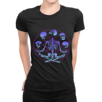 Skeleton Juggling Skulls Pastel Goth Pentagram Occult Pagan 101.png Ladies Fitted T-shirt | Artistshot