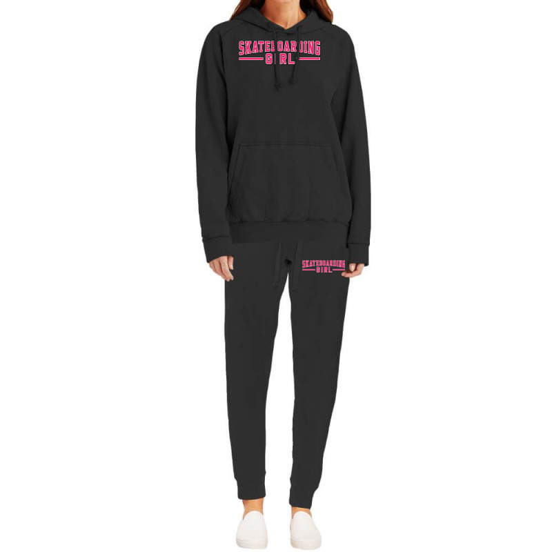 Skateboarding Girl Perfect Present For Mot Dad Friend Him Or Hippie Fu Hoodie & Jogger Set | Artistshot