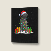 Black Lab Labrador Christmas Lights Pajama Dog Lover Xmas Portrait Canvas Print | Artistshot