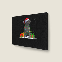 Black Lab Labrador Christmas Lights Pajama Dog Lover Xmas Landscape Canvas Print | Artistshot