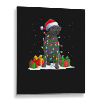 Black Lab Labrador Christmas Lights Pajama Dog Lover Xmas Metal Print Vertical | Artistshot