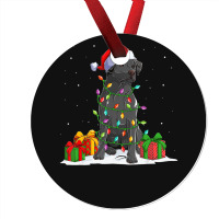 Black Lab Labrador Christmas Lights Pajama Dog Lover Xmas Ornament | Artistshot