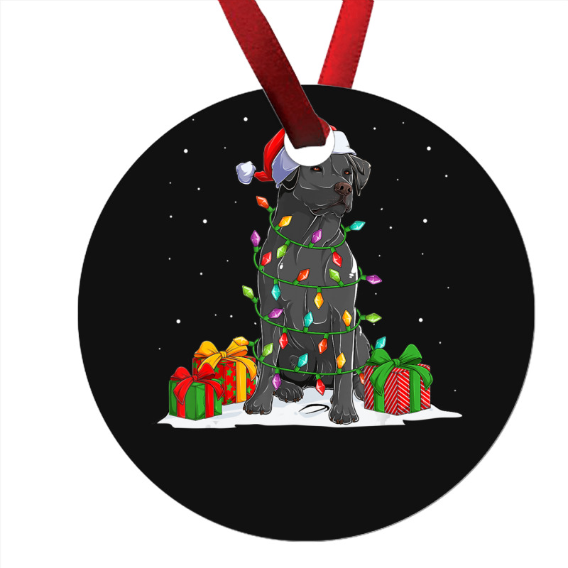 Black Lab Labrador Christmas Lights Pajama Dog Lover Xmas Ornament | Artistshot