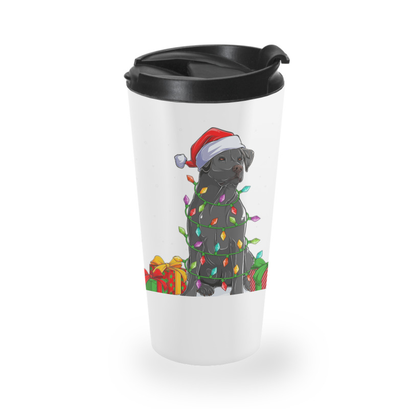 Black Lab Labrador Christmas Lights Pajama Dog Lover Xmas Travel Mug | Artistshot