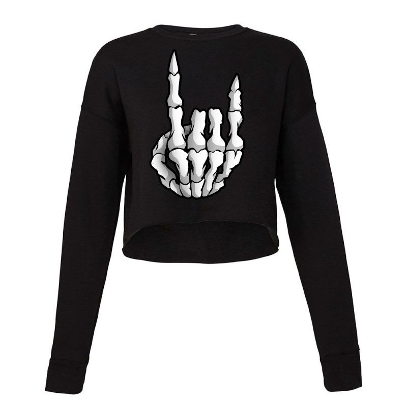 Trending Heavy Metal, Horns Up-wjoiw Cropped Sweater by Box Bingham | Artistshot