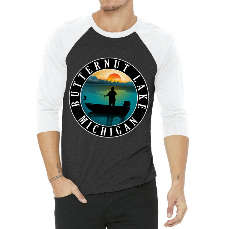 Hot Trend Butternut Lake Fishing Michigan Sunset 3/4 Sleeve Shirt | Artistshot