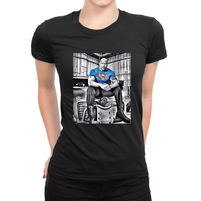 Dwayne Johnson Fan Art Ladies Fitted T-Shirt by AbeaJuanje | Artistshot