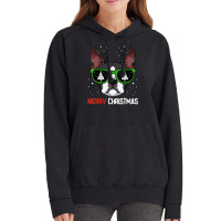 Boston Terrier Christmas Pajama Dog Sunglasses X Mas Tree Vintage Hoodie | Artistshot