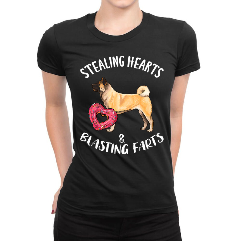 Limited Edition Stealing Hearts Blasting Farts Akita Valentines Day Ladies Fitted T-Shirt by hongquangd | Artistshot