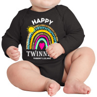 Kids Twinning Twosday Tuesday February 22nd 2022 Funny Premium T Shirt Long Sleeve Baby Bodysuit | Artistshot