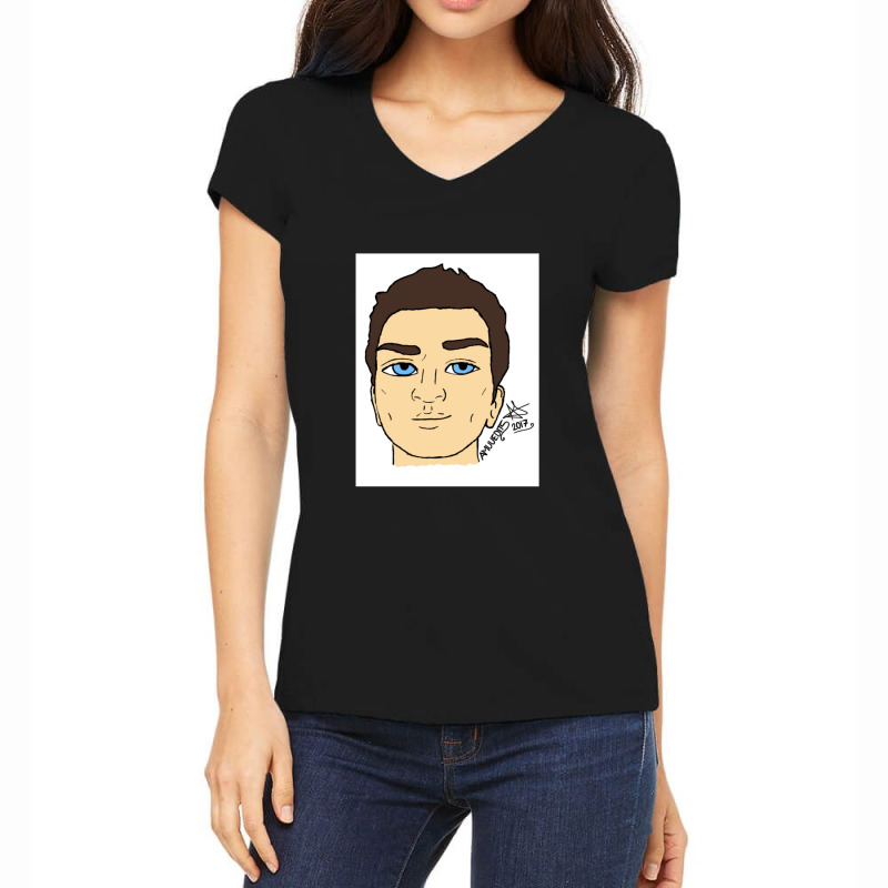 Scott Tracy [headshot] 1 Women's V-Neck T-Shirt by JudithPlagmann | Artistshot