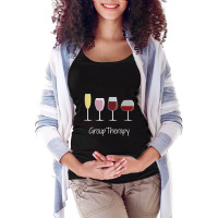 Funny Women Wine Gift Idea Tee - Group Therapy Long Sleeve Maternity Scoop Neck T-shirt | Artistshot