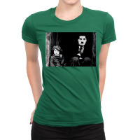 Charlie Chaplin Black And White Long T Stars Ladies Fitted T-shirt | Artistshot