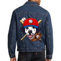 Dalmatian Baseball Dog Lovers Baseball Player 126.png Men Denim Jacket | Artistshot