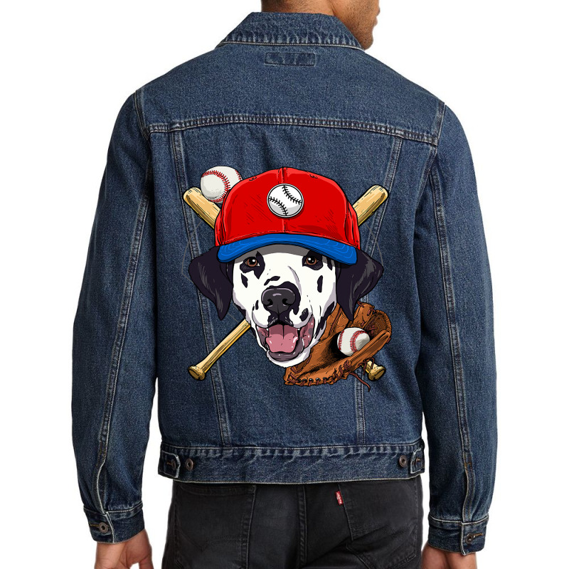 Dalmatian Baseball Dog Lovers Baseball Player 126.png Men Denim Jacket by SCOTTALLENZ | Artistshot