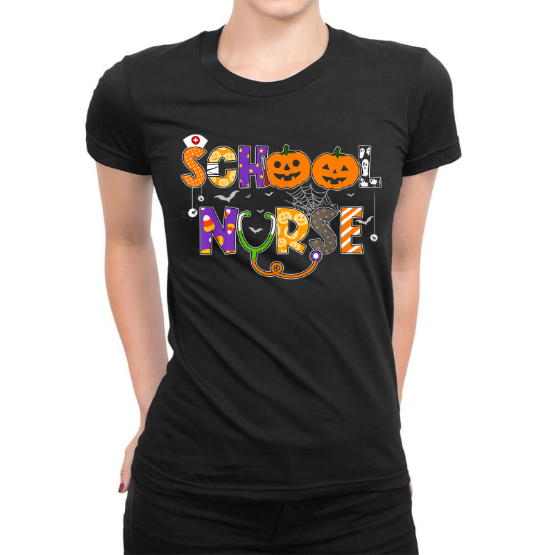 School Nurse Halloween Costume Registered Nurse Life Pumpkin Ladies Fitted T-shirt | Artistshot