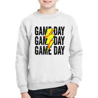 Vintage Game Day Softball Lightning Bolt Funny Team Sport Youth Sweatshirt | Artistshot