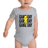 Vintage Game Day Softball Lightning Bolt Funny Team Sport Baby Bodysuit | Artistshot