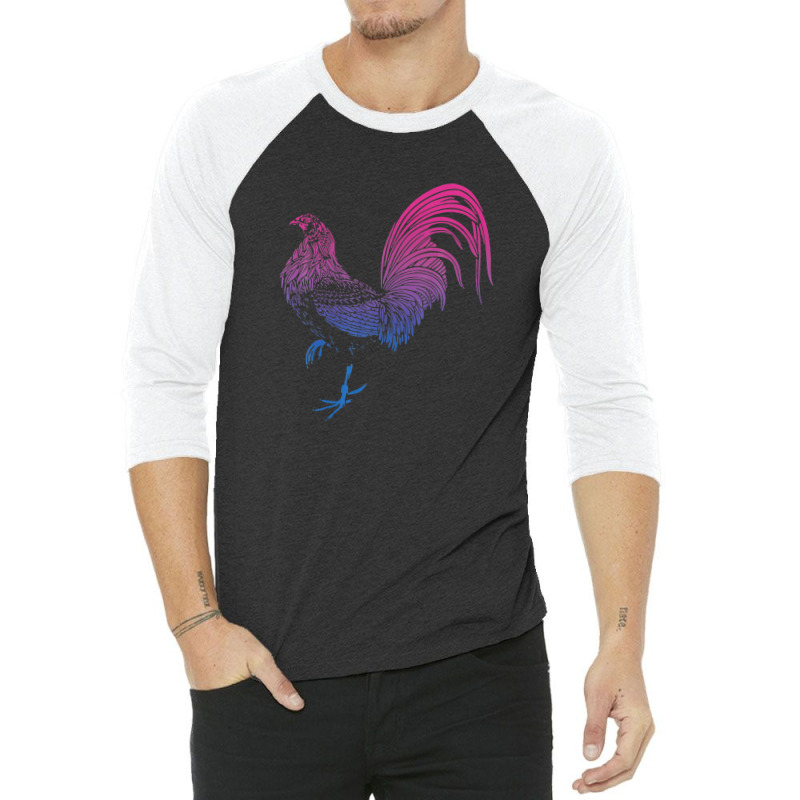 Ombre Game Fowl Cockfight 3/4 Sleeve Shirt by sromydivlevn | Artistshot