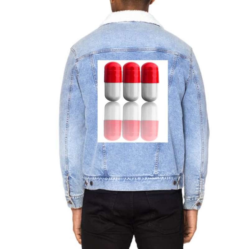 Q Take The Red Pill 1 Unisex Sherpa-lined Denim Jacket | Artistshot